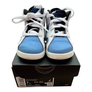 Nike Air Jordan 6 Retro UNC Toddler Shoe Sneaker Size 7C White Blue DV3606-410
